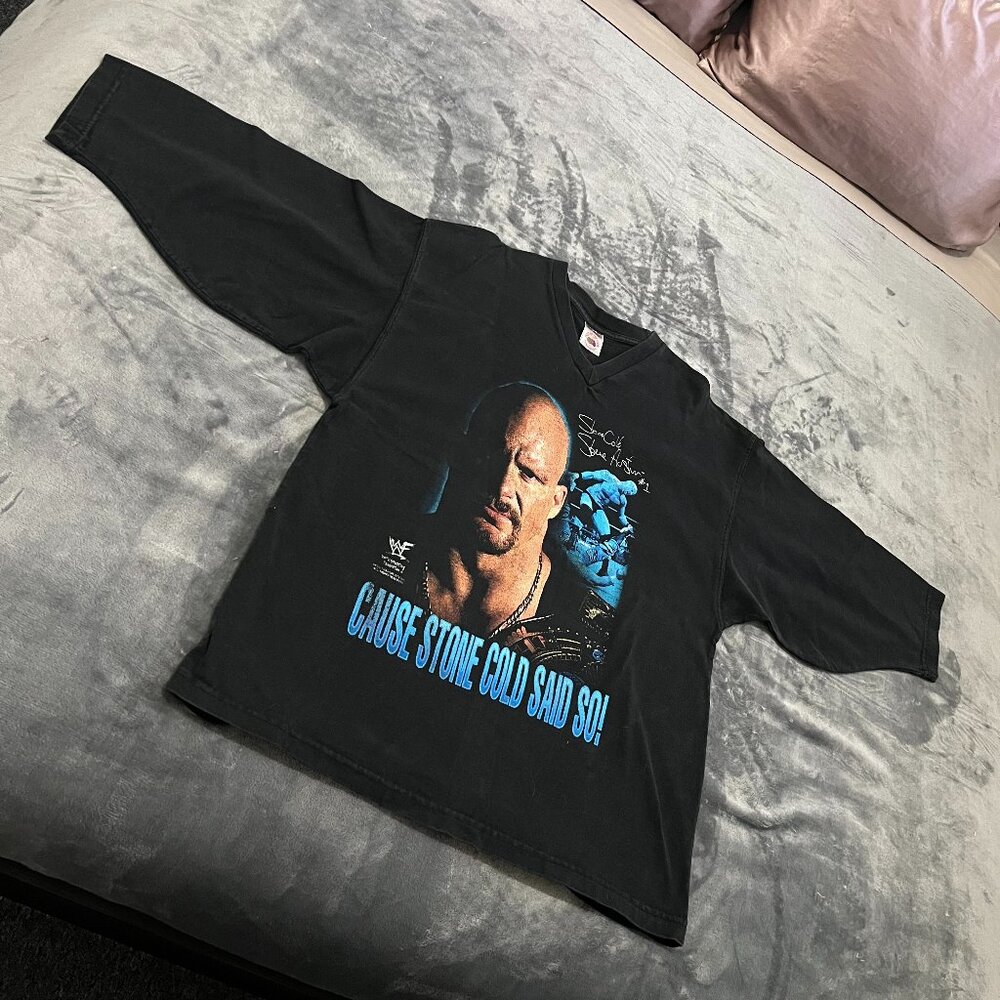 Vintage 90s WWF Stone Cold Steve Austin 3/4 Sleeve Shirt
